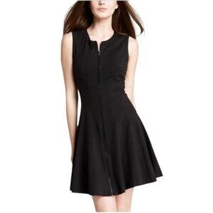 Theory Bonbi Dress Women 4 Black Above Knee A Line Sleeveless Zipper Work Wool